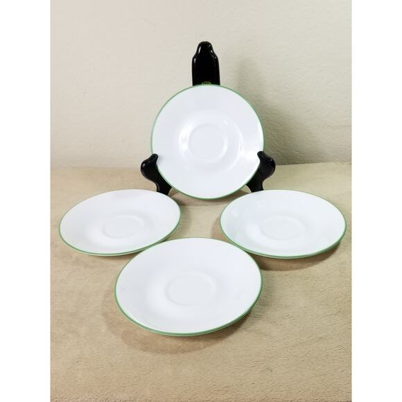 Corelle by Corning Spring Meadow Green Trim Saucer Plate 6" Made in USA Vintage - Picture 2 of 13